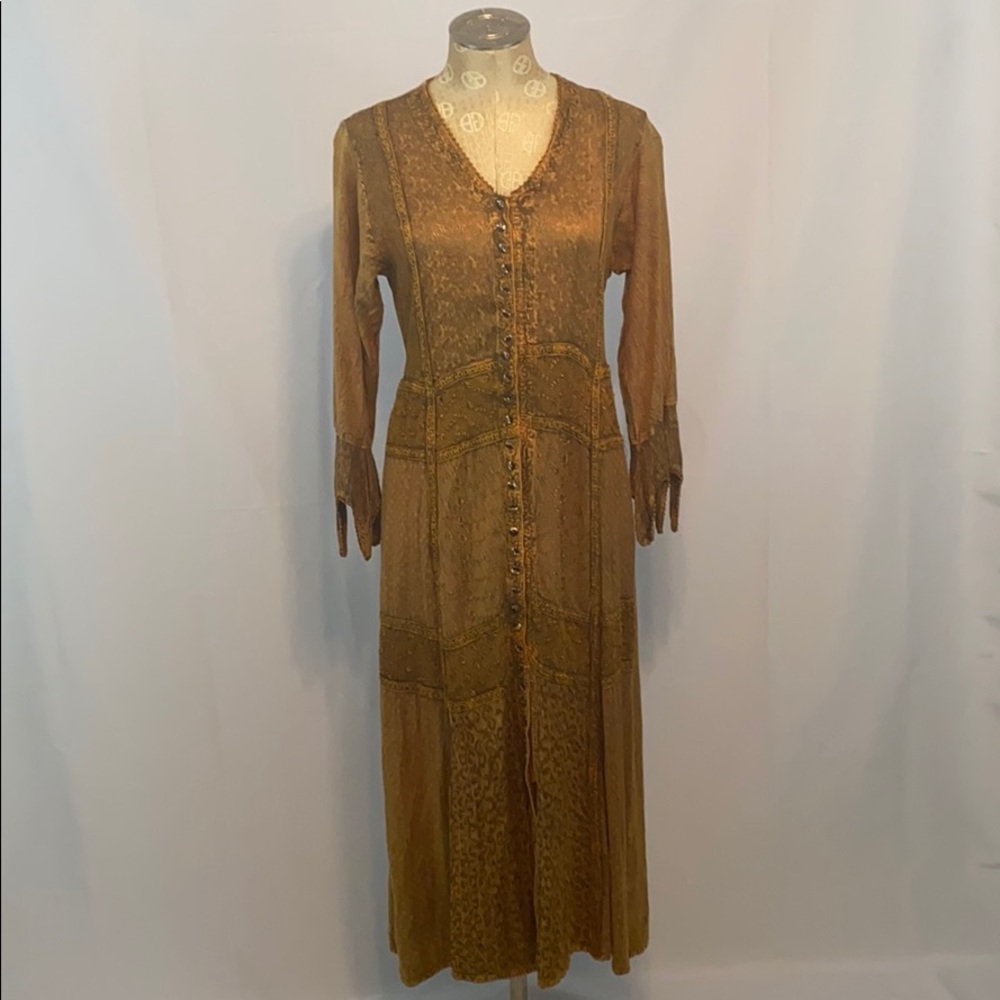 India Boutique Orange Bohemian Maxi Dress,One Size